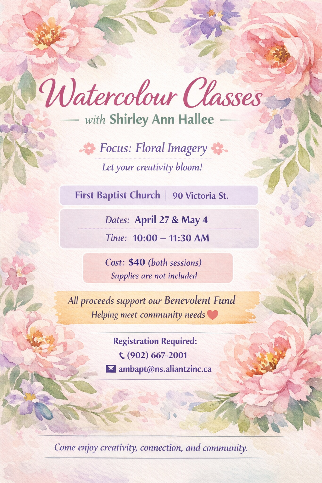 Watercolour Classes with Shirley Ann Hallee