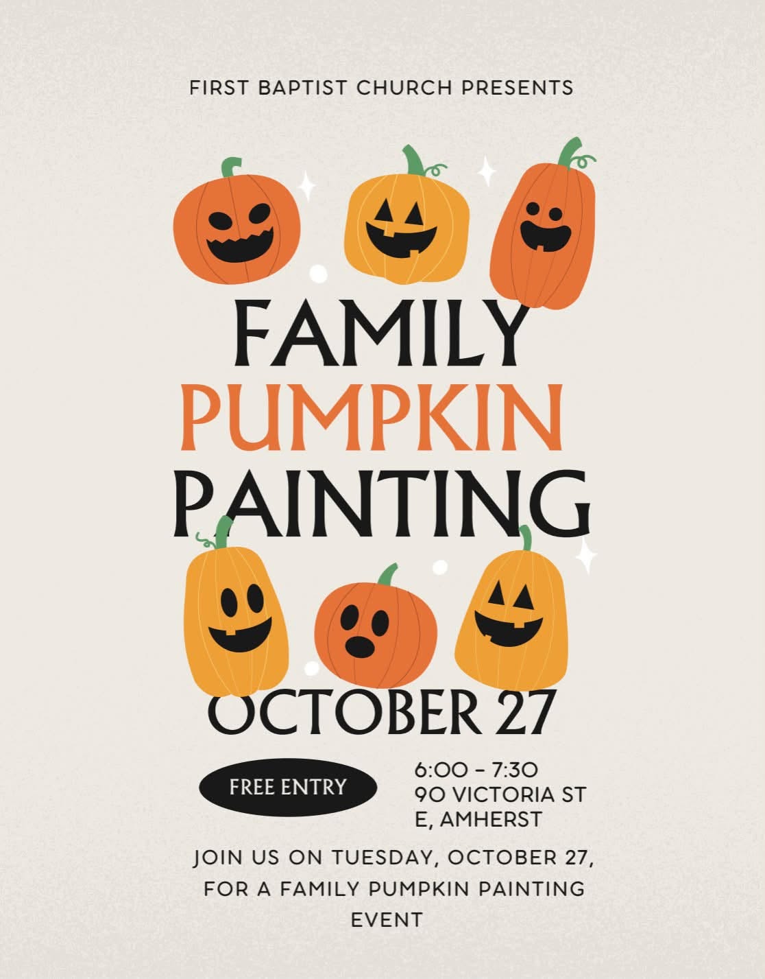Family Pumpkin Painting Event